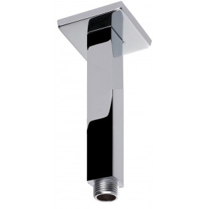 Square Chrome Vertical Shower Arm 210mm